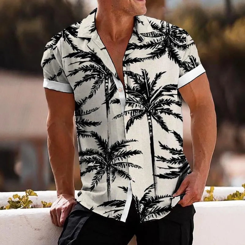 Men's Vintage Coconut Hawaiian Lapel Short Sleeve Shirt 85848457TO sold by Manly product image thumbnail 2