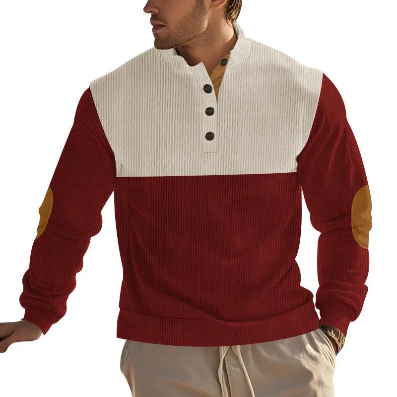 Men's Colorblock Half-Open Stand-Up Collar Pullover Sweatshirt 08708545X sold by Manly product image thumbnail 3