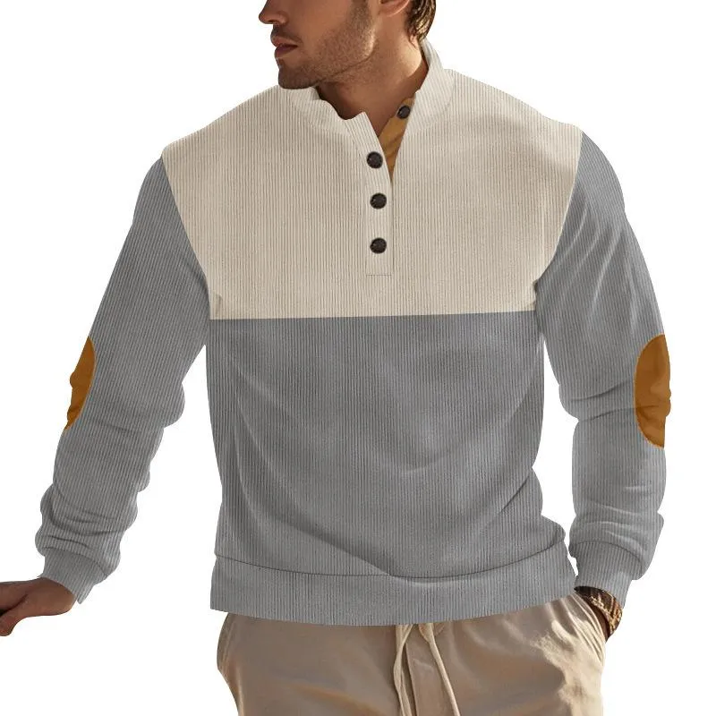 Men's Colorblock Half-Open Stand-Up Collar Pullover Sweatshirt 08708545X sold by Manly product image thumbnail 4