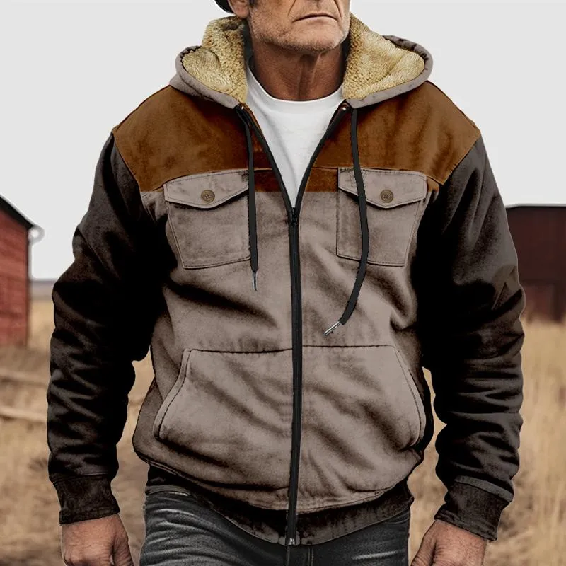 Men's Colorblock Printed Multi-Pocket Hooded Jacket 11394631X sold by Manly product image thumbnail 4