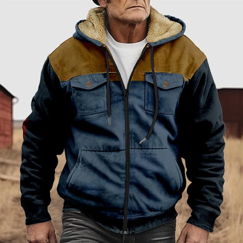 Men's Colorblock Printed Multi-Pocket Hooded Jacket 11394631X sold by Manly product image thumbnail 3