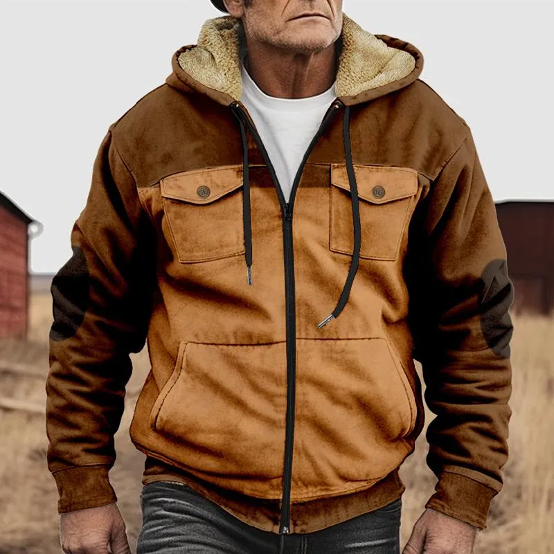 Men's Colorblock Printed Multi-Pocket Hooded Jacket 11394631X sold by Manly product image thumbnail 5