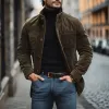 Men's Vintage Stand Collar Corduroy Multi-pocket Slim-fit Blazer 91852355M sold by Manly