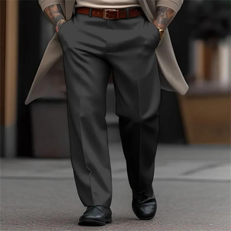 Men's Solid Color Loose Straight Suit Pants 38314414Z sold by Manly product image thumbnail 3