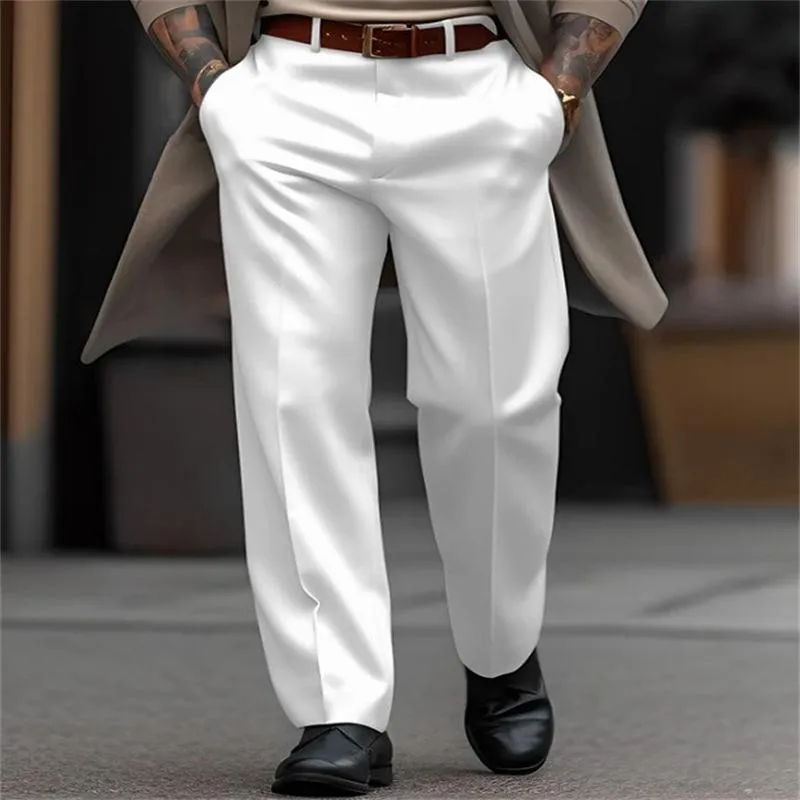 Men's Solid Color Loose Straight Suit Pants 38314414Z sold by Manly product image thumbnail 2