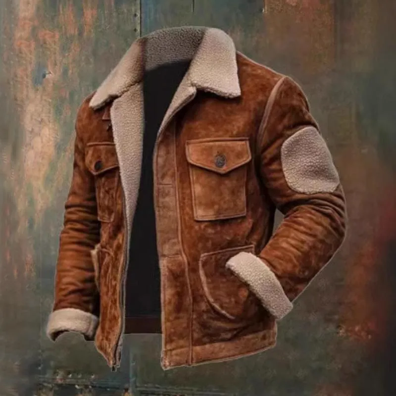 Men's Fashion Fleece Lapel Multi-pocket zipper Jacket 80492487Z sold by Manly product image thumbnail 3