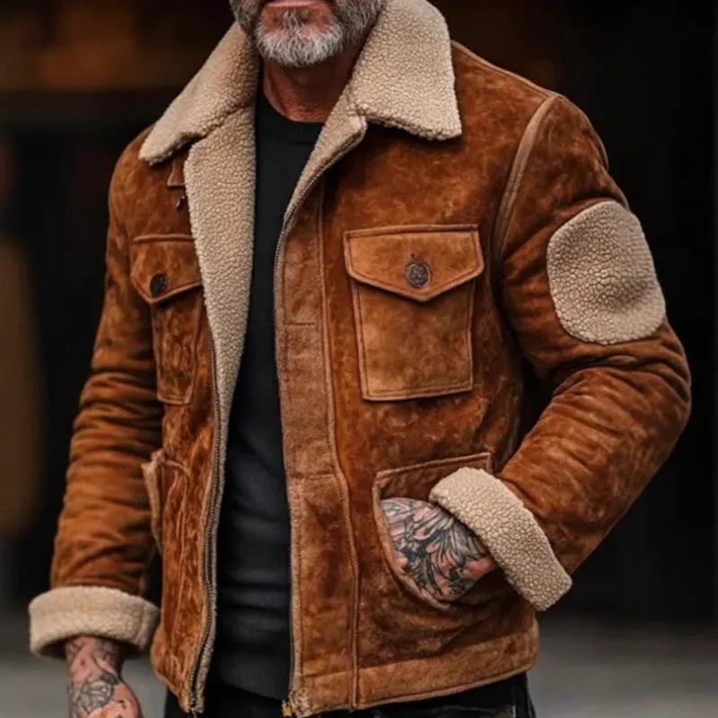 Men's Fashion Fleece Lapel Multi-pocket zipper Jacket 80492487Z sold by Manly product image thumbnail 2