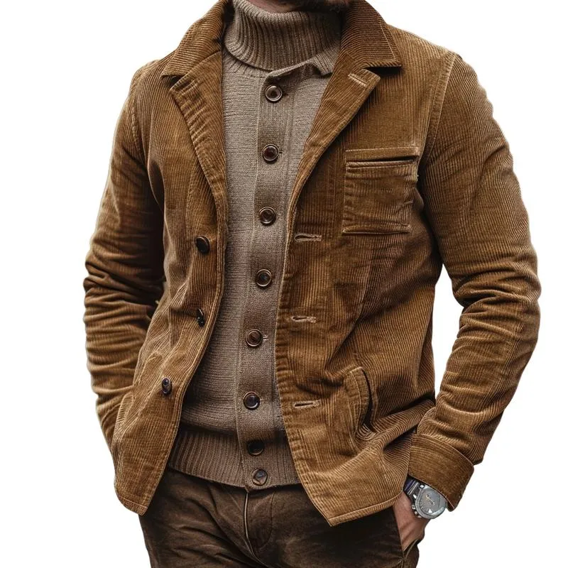 Men's Vintage Corduroy Pocket Single Breasted Blazer 09501683Y sold by Manly