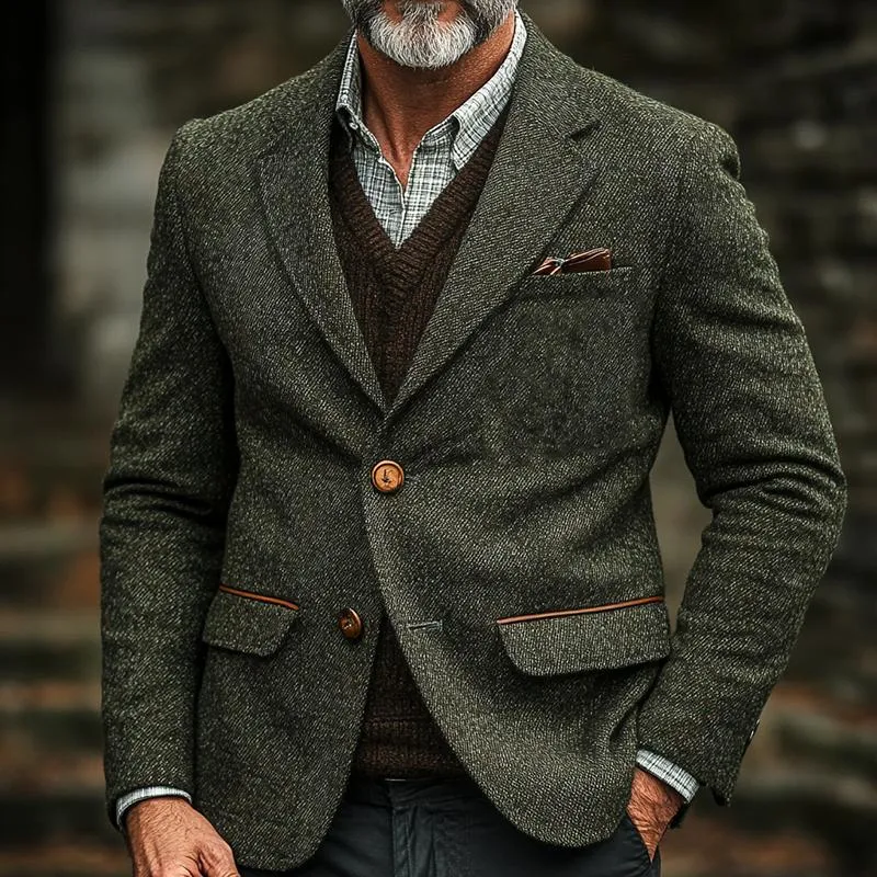 Men's Vintage Woolen Single Breasted Blazer 07875064Y sold by Manly product image thumbnail 3