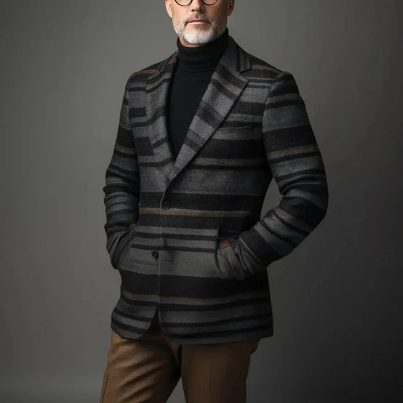 Men's Vintage Striped Printed Woolen Blazer 96436155Y sold by Manly product image thumbnail 3