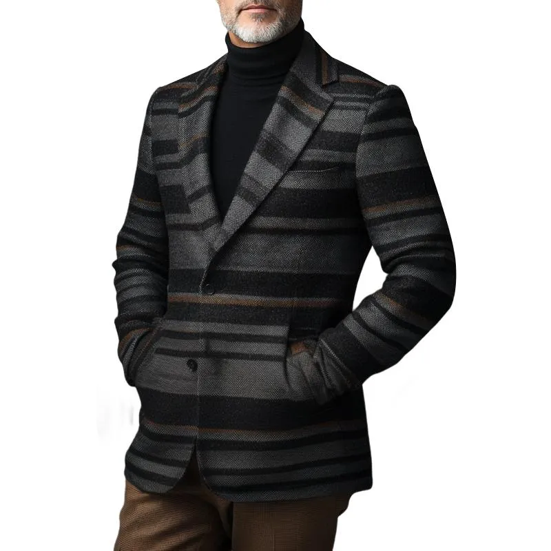 Men's Vintage Striped Printed Woolen Blazer 96436155Y sold by Manly