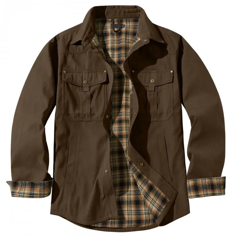Men's Solid Color Lapel Multi-pocket Single Breasted Cargo Jacket 46992419Z sold by Manly product image thumbnail 5