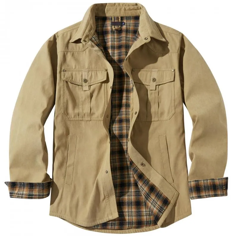 Men's Solid Color Lapel Multi-pocket Single Breasted Cargo Jacket 46992419Z sold by Manly product image thumbnail 3