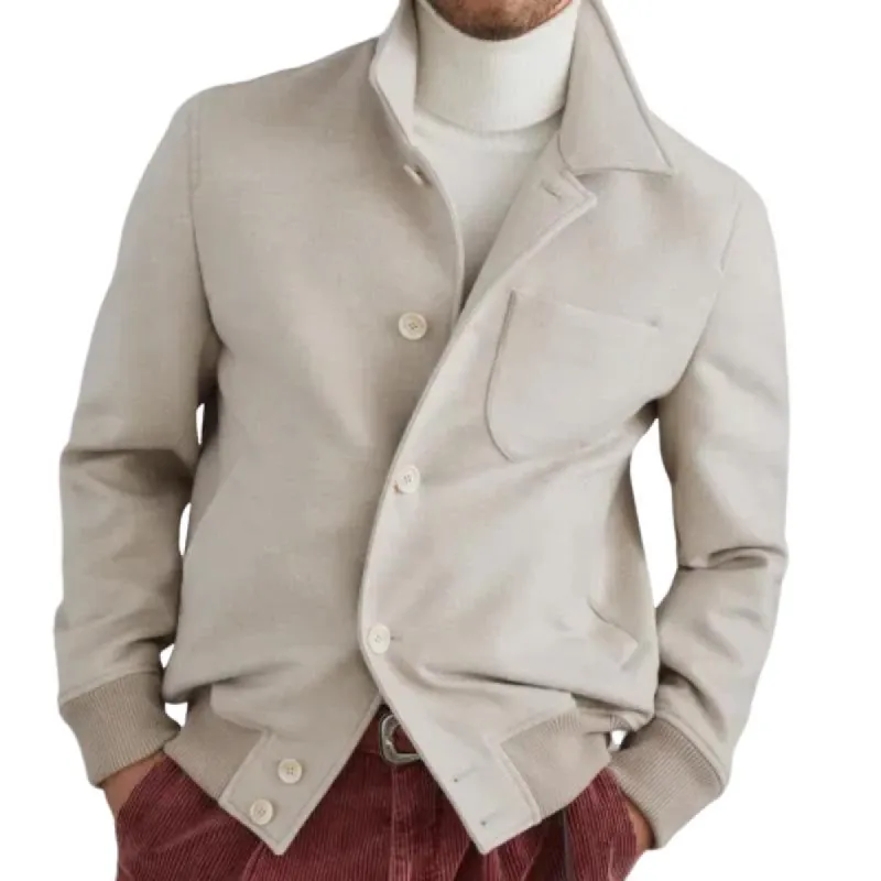 Men's Retro Solid Color Autumn and Winter Jacket 28452637U sold by Manly