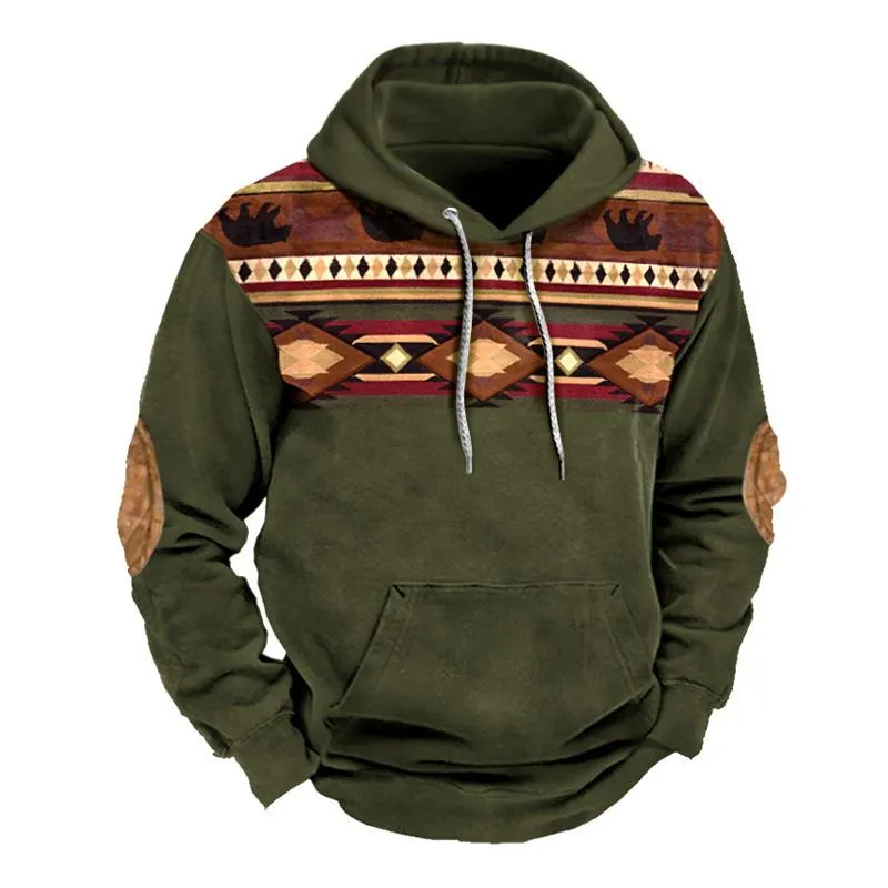 Men's Retro Print Street Hoodie 19511736U sold by Manly