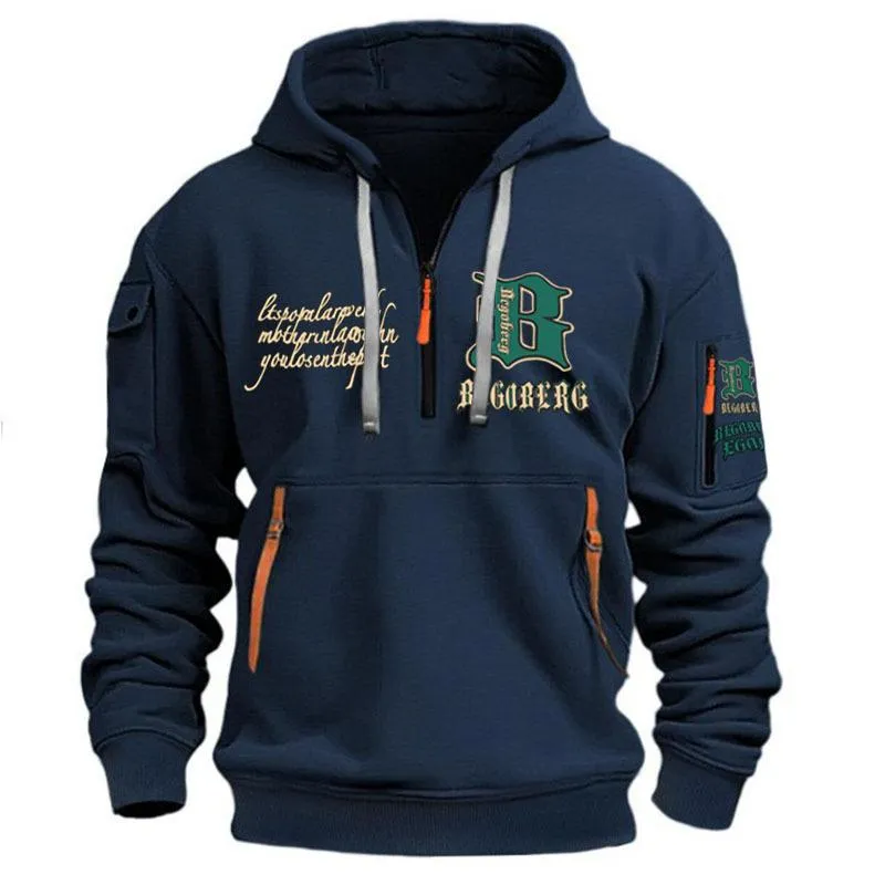 Men's Half Zip Lettering Hoodie 66969689U sold by Manly product image thumbnail 2