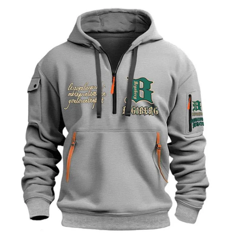 Men's Half Zip Lettering Hoodie 66969689U sold by Manly product image thumbnail 3