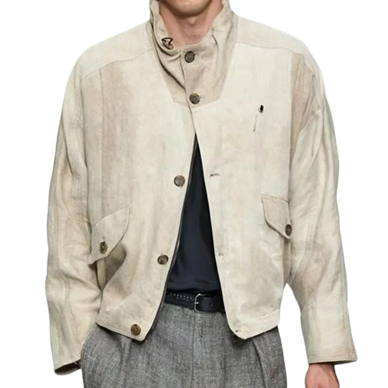 Men's Suede Short Stand Collar Jacket 75451723U sold by Manly