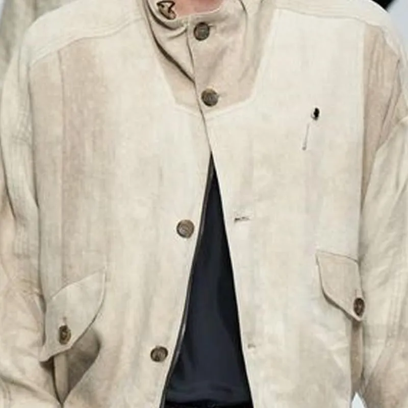 Men's Suede Short Stand Collar Jacket 75451723U sold by Manly product image thumbnail 3