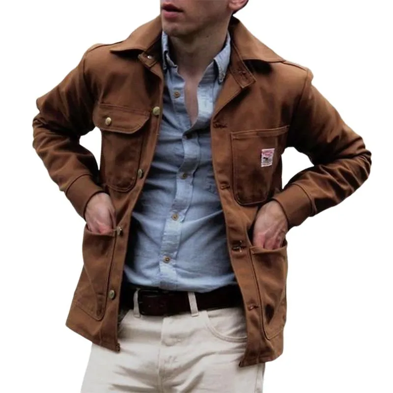 Men's Multi-Pocket Lapel Jacket 28595314U sold by Manly