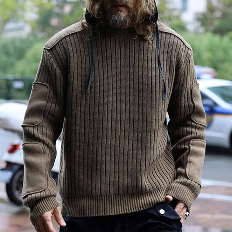 Men's Casual Retro Stitching Round Neck Pullover Sweater 31421132TO sold by Manly product image thumbnail 2