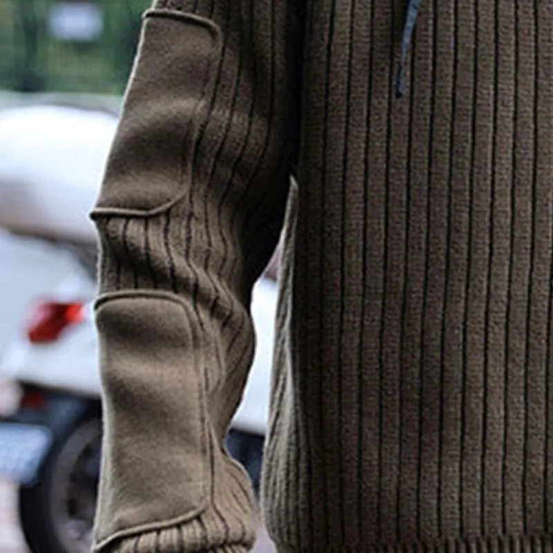 Men's Casual Retro Stitching Round Neck Pullover Sweater 31421132TO sold by Manly product image thumbnail 3