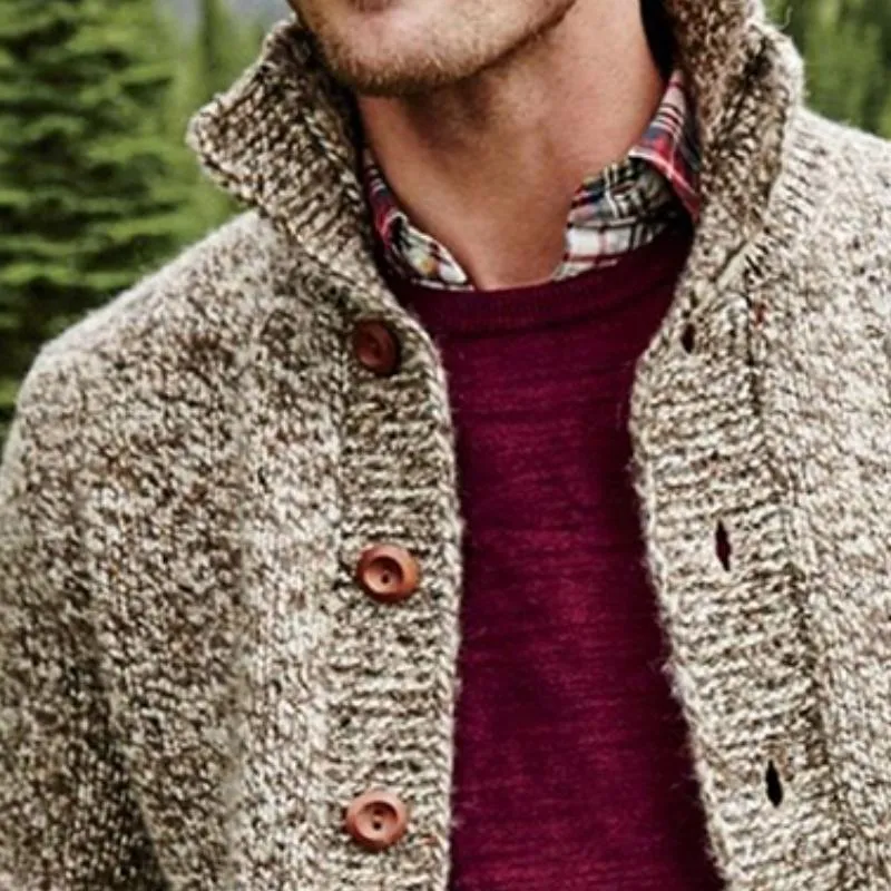 Men's Casual Retro Stand Collar Cardigan Sweater 59037054TO sold by Manly product image thumbnail 3