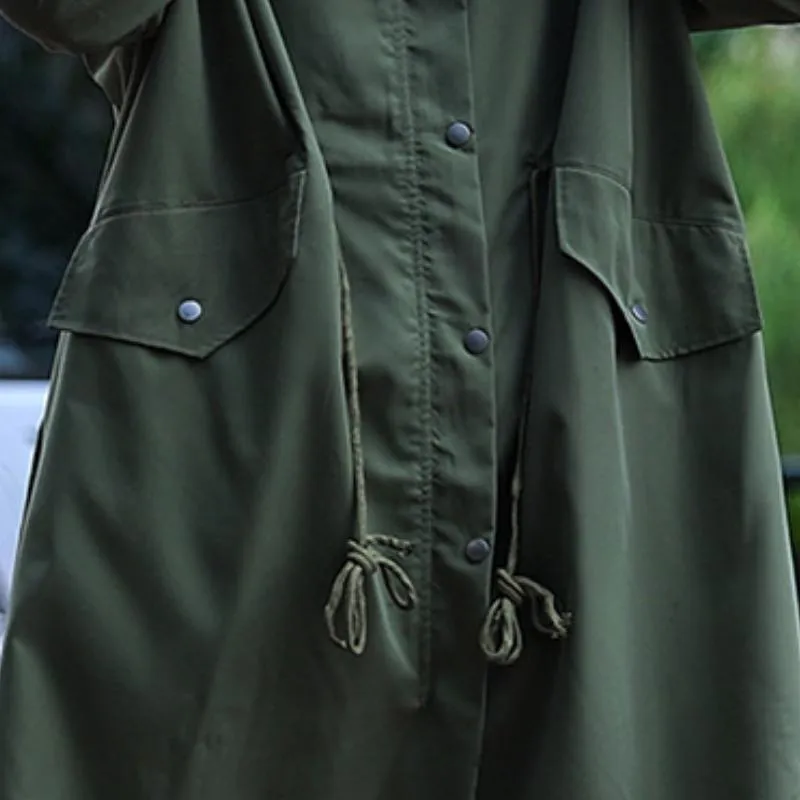 Men's Retro Casual Solid Color Drawstring Long Trench Coat 49229239TO sold by Manly product image thumbnail 3