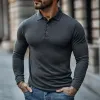 Men's Casual Cotton Blend Lapel Slim Fit Long Sleeve Polo Shirt 05092791M sold by Manly