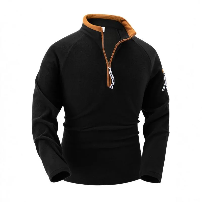 Men's Casual Solid Color Polar Fleece Zipper Stand Collar Long Sleeve Sweatshirt 81227859Y sold by Manly