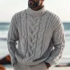 Men's Vintage Cable Turtleneck Loose Knit Pullover Sweater 43293735M sold by Manly