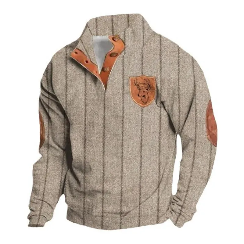 Men's Outdoor Casual Stand Collar Long Sleeve Sweatshirt 89964640U sold by Manly