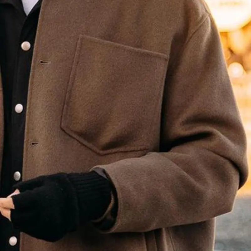 Men's Retro Loose Casual Lapel Mid-length Coat 18827935U sold by Manly product image thumbnail 3