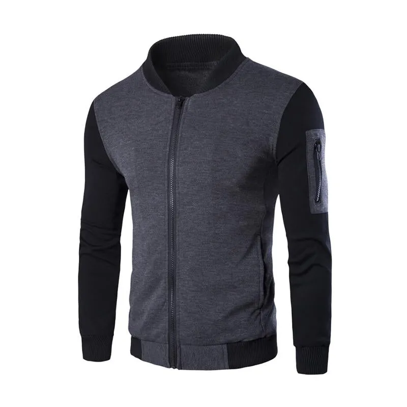 Men's Retro Casual Colorblock Zipper Baseball Jacket 21787849TO sold by Manly