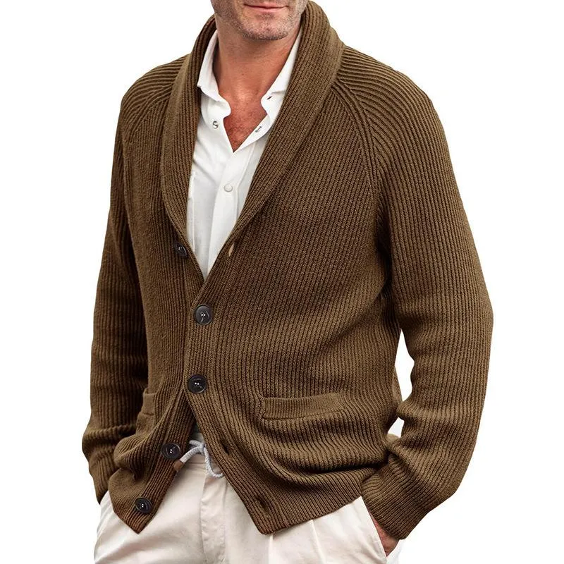 Men's Casual Solid Color Single Breasted Lapel Knit Cardigan 52509019Y sold by Manly product image thumbnail 3