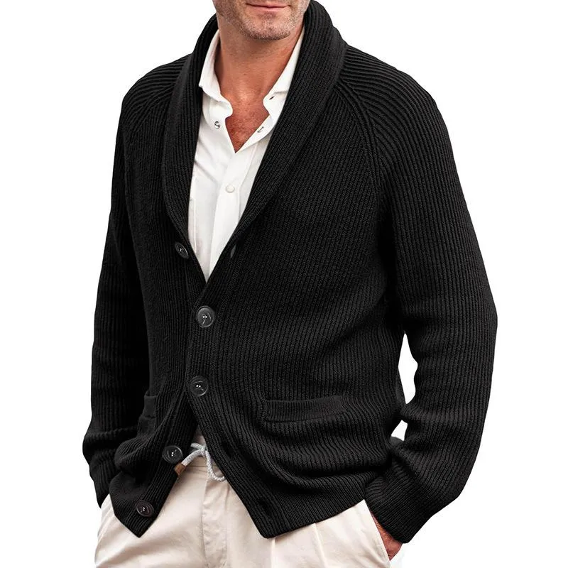 Men's Casual Solid Color Single Breasted Lapel Knit Cardigan 52509019Y sold by Manly product image thumbnail 4