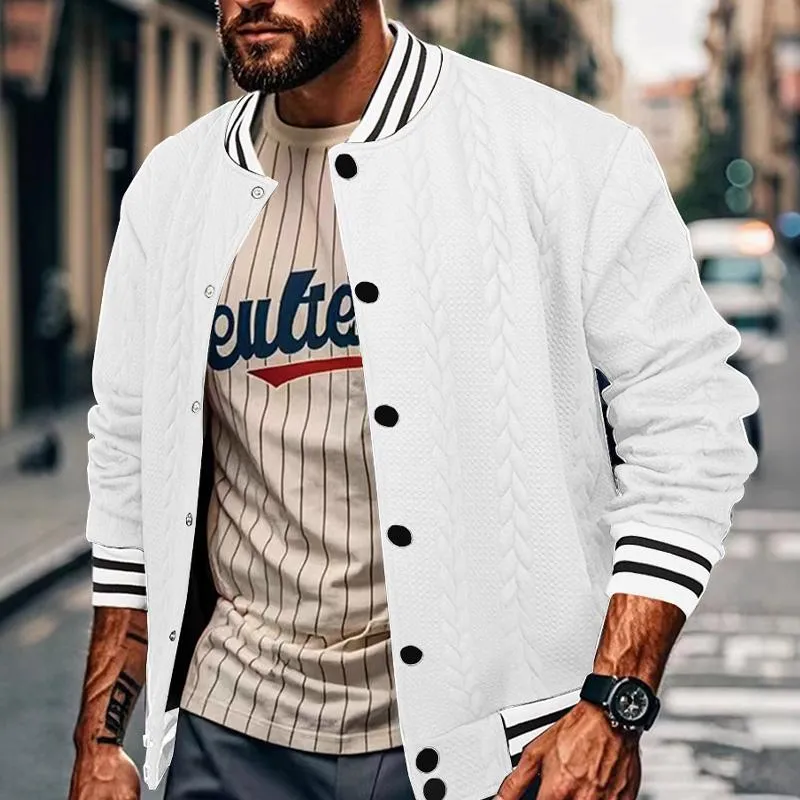 Men's Casual Single Breasted Cardigan Baseball Jacket 95897985X sold by Manly product image thumbnail 5