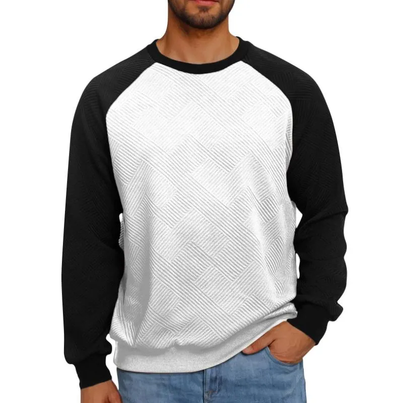 Men's Casual Contrast Color Patchwork Loose Round Neck Sweatshirt 48102506M sold by Manly product image thumbnail 5