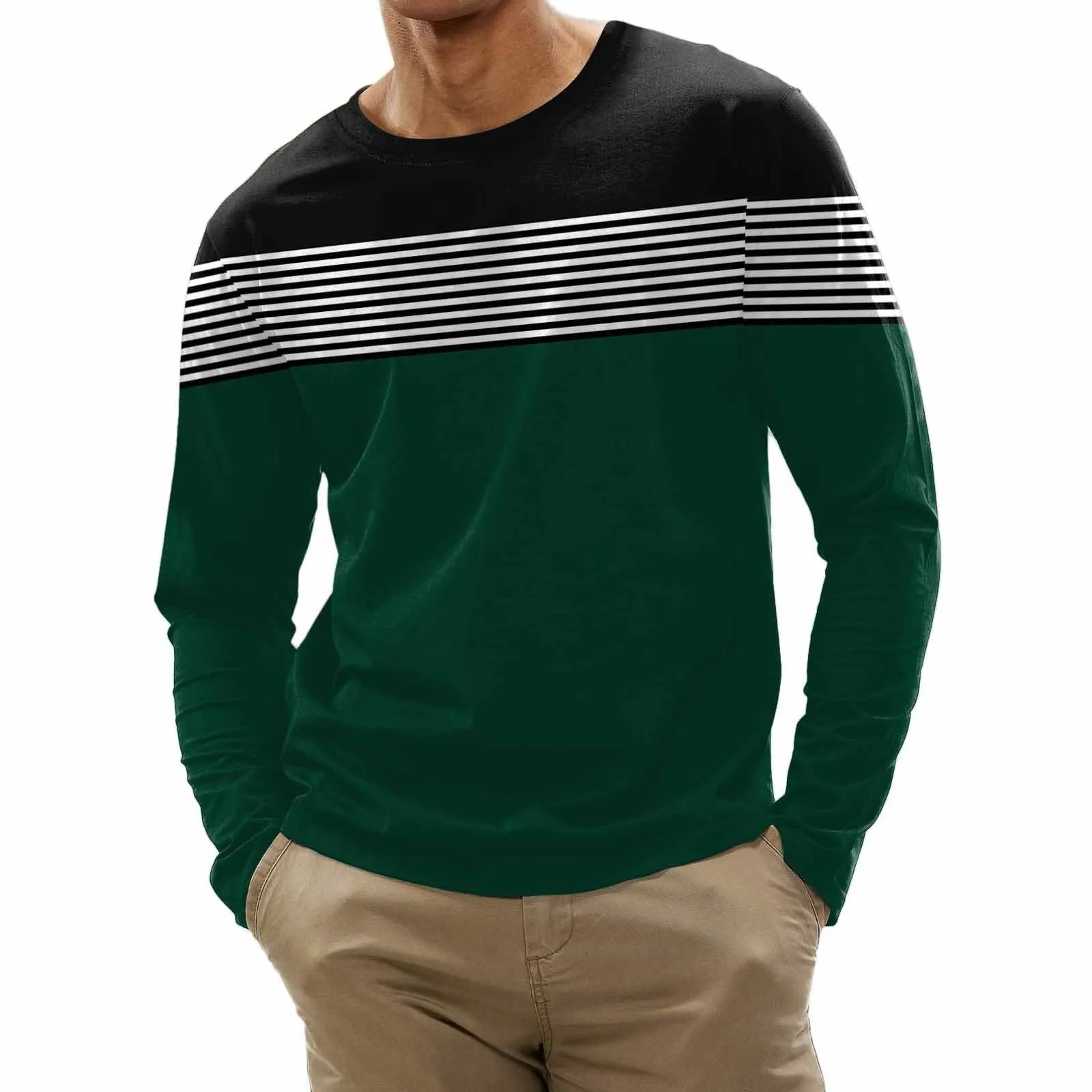 Men's Retro Casual Round Neck Printed Long Sleeve T-Shirt 43559733TO sold by Manly product image thumbnail 2