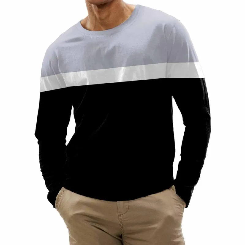 Men's Retro Casual Round Neck Printed Long Sleeve T-Shirt 23211911TO sold by Manly