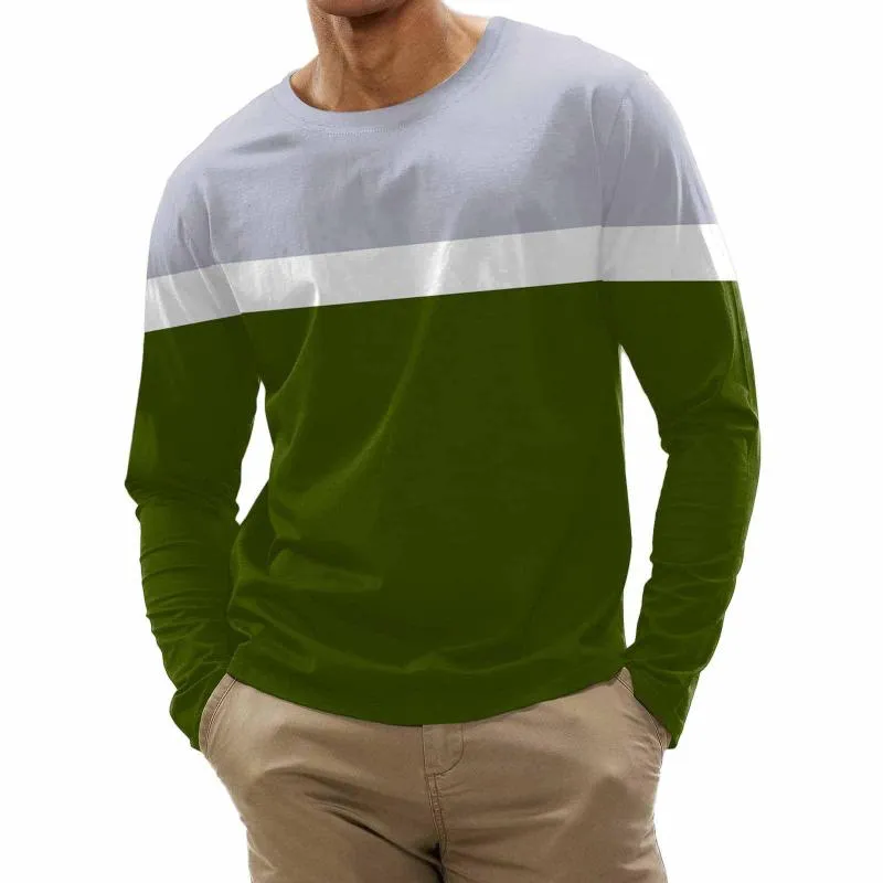 Men's Retro Casual Round Neck Printed Long Sleeve T-Shirt 23211911TO sold by Manly product image thumbnail 3