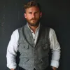 Men's Vintage Herringbone Multi-Pocket Suit Vest 55207313Y sold by Manly