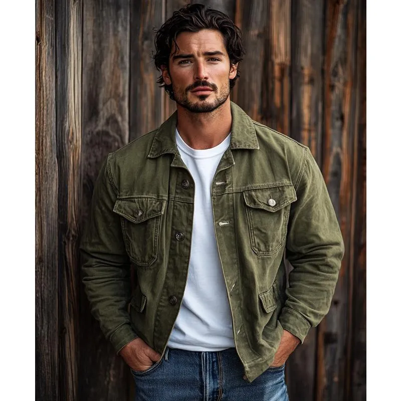 Men's Vintage Washed Multi Pocket Jacket 61248695Y sold by Manly product image thumbnail 3