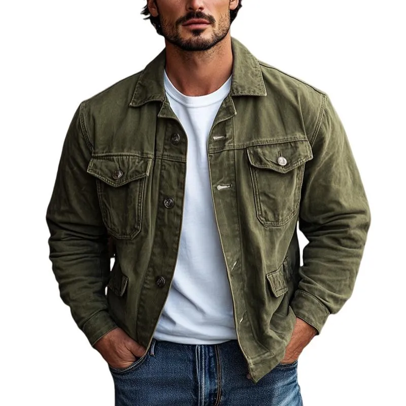 Men's Vintage Washed Multi Pocket Jacket 61248695Y sold by Manly