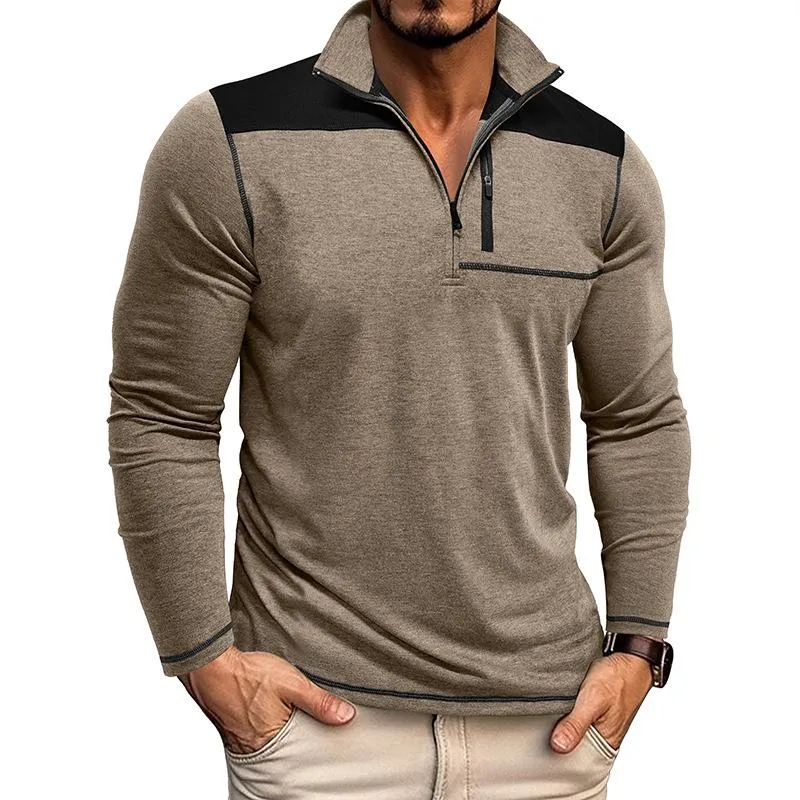 Men's Casual Zipper Stand Collar Colorblock Patchwork Slim Fit Sweatshirt 55344863M sold by Manly