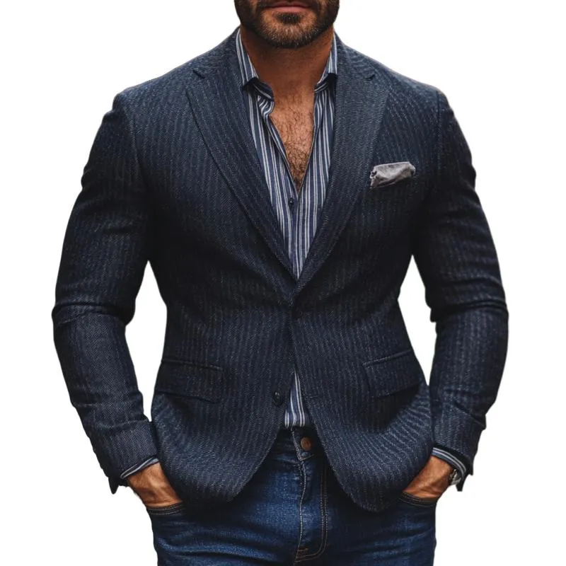 Men's Vintage Herringbone Notch Lapel Slim Fit Single Breasted Blazer 64423369M sold by Manly