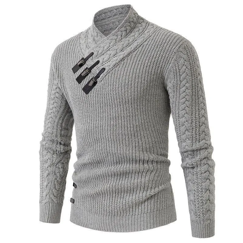 Men's Knitted Long Sleeve Button Sweater 25044622U sold by Manly