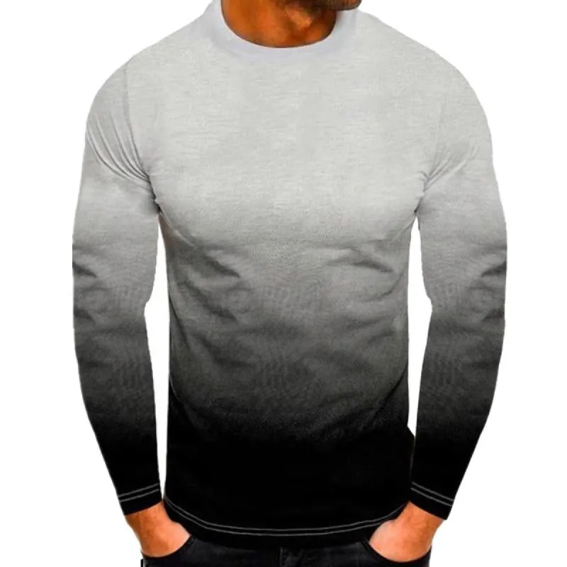 Men's Printed Sleeves Round Neck Long Sleeve T-Shirt 73347434U made by Manly