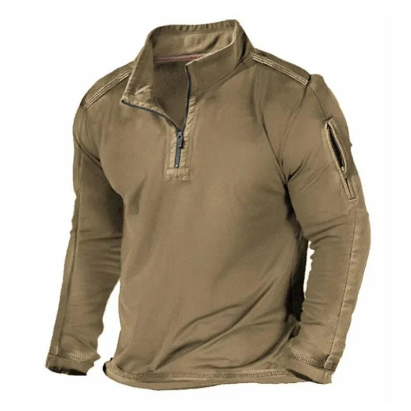 Men's Outdoor Zipper Pocket Long Sleeve Sweatshirt 65626835U sold by Manly