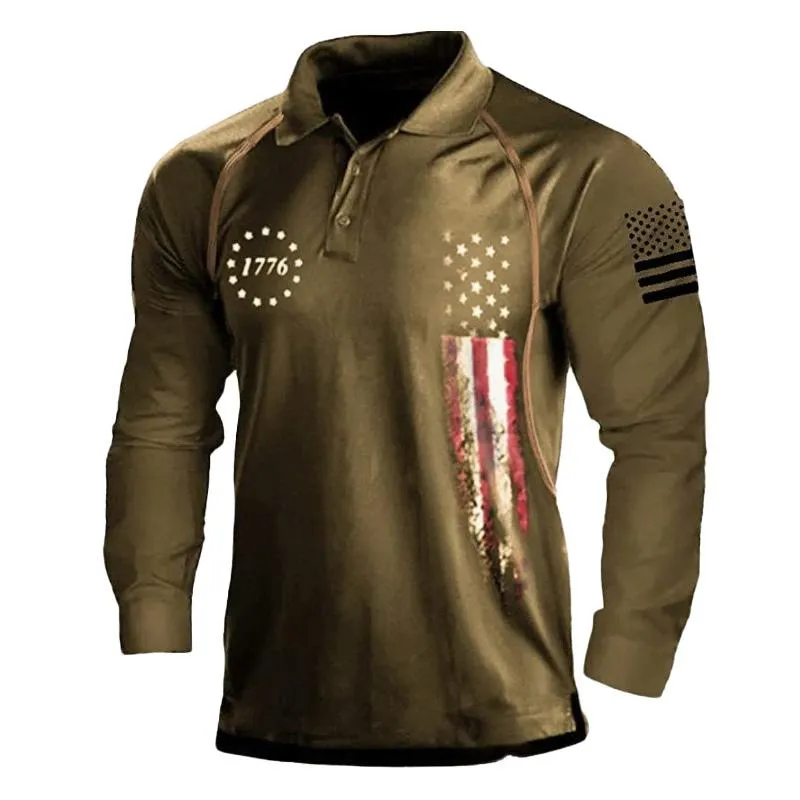 Men's Printed Long Sleeve Polo Shirt 18840079U sold by Manly product image thumbnail 3